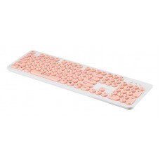 Клавиатура Oklick 400MR белый/розовый USB slim Multimedia