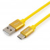 Кабель USB 2.0 A-->C,  1м Cablexpert <CC-S-USBC01Y-1M> серия Silver, желтый