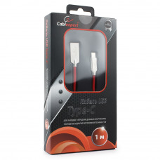 Кабель USB 2.0 A-->C,  1м Cablexpert <CC-P-USBC02R-1M>, серия Platinum, красный
