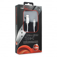 Кабель USB 3.0 A-->C, 1.8м Cablexpert <CC-P-USBC03S-1.8M>, серия Platinum, серебро