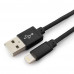 Кабель USB 2.0 A(m) --> Lightning  1м Cablexpert <CC-ApUSB2bk1m> черный (ОПЛЕТКА)
