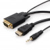 Конвертер HDMI(m) --> VGA(m)  5м Cablexpert <A-HDMI-VGA-03-5M>