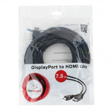 Кабель Display Port ==> HDMI  7.5м Cablexpert <CC-DP-HDMI-7.5M>