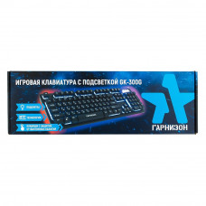 Клавиатура Гарнизон GK-300G, металл, подсветка, USB, игровая