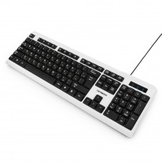 Клавиатура Гарнизон GK-110L, подсветка, USB, черный/белый