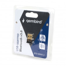 Bluetooth USB adapter Gembird <BTD-MINI5-2> ультратонкий корпус,  v.5.0, 10 метров, USB
