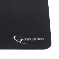 Коврик для мышки GEMBIRD MP-BLACK, чёрный, размеры 220*180*1мм, полиэстер+резина