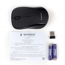 Мышь Gembird MUSW-280, беспр., опт., 2.4ГГц, черный, 3 кнопки,1000DPI