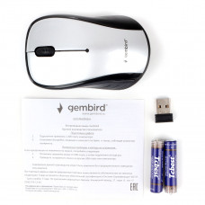 Мышь Gembird MUSW-295, беспр., опт., 2.4ГГц, серый, 3 кнопки,1000DPI