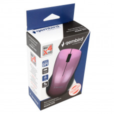 Мышь Gembird MUSW-370, беспр., опт., 2.4ГГц, розовый, 3 кнопки,1000DPI