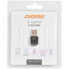 Bluetooth USB adapter Digma <D-BT400B> 4.0+EDR class 1.5 20м черный