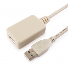 Кабель USB 2.0 удлинитель A,  5м Gembird активный <UAE016>