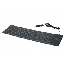 Клавиатура Gembird KB-109F-B-RU, combo USB+ PS/2, гибкая, черная