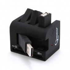 Концентратор USB 2.0 3 порта Gembird <UHB-FD1> + CF/MS/SD/MMC/T-Flash/XD reader
