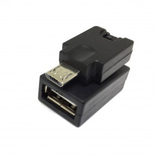 Переходник USB 2.0 A(f) --> microUSB(m) поворотный 360°/ 360° <EUSB2fmcUSBm360><37673>