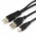 Кабель USB 2.0 A-->2xAM/miniBM 5P 0.9м проф. Gembird/Cablexpert <CCP-USB22-AM5P-3>