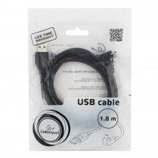 Кабель USB 2.0 A-->microB 5P 1.8м проф. <CCP-mUSB2-AMBM90-6> угловой