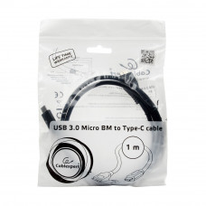 Кабель USB 3.0 microB-->C,  1м Cablexpert <CCP-USB3-mBMCM-1M> USB3.0 Type-C