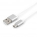 Кабель USB 2.0 A-->microB 5P  1м Cablexpert <CC-S-mUSB01W-1M> серия Silver, белый, блистер