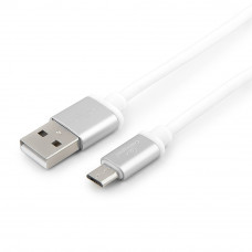 Кабель USB 2.0 A-->microB 5P 1.8м Cablexpert <CC-S-mUSB01W-1.8M>серия Silver, белый, блистер