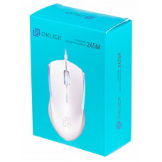 Мышь OKLICK <245M> белый оптическая (1000dpi) USB (3but)