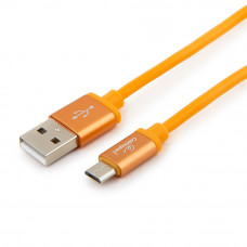 Кабель USB 2.0 A-->microB 5P  1м Cablexpert <CC-S-mUSB01O-1M> серия Silver, оранжевый, блистер