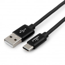 Кабель USB 2.0 A-->C,  0.5м Cablexpert <CC-S-USBC01Bk-0.5M>, серия Silver, черный