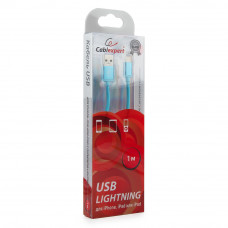 Кабель USB 2.0 A(m) --> Lightning  1м Cablexpert <CC-S-APUSB01Bl-1M> серия Silver, синий