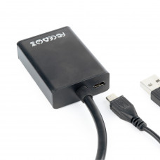 Конвертер VGA(m) -> HDMI(f) Cablexpert <A-VGA-HDMI-01>, 15см, аудио Jack 3,5 (M), питание от USB