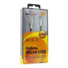 Кабель USB 2.0 A-->microB 5P 0.5м Cablexpert <CC-G-mUSB01Bk-0.5M> серия Gold, черный