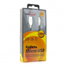 Кабель USB 2.0 A-->microB 5P 1.8м Cablexpert <CC-G-mUSB01Bk-1.8M> серия Gold, черный