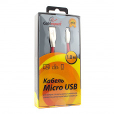 Кабель USB 2.0 A-->microB 5P 1.8м Cablexpert <CC-G-mUSB01R-1.8M> серия Gold, красный
