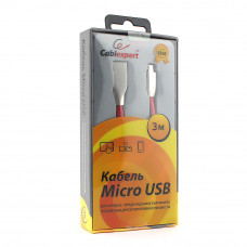 Кабель USB 2.0 A-->microB 5P 3м Cablexpert <CC-G-mUSB01R-3M> серия Gold, красный