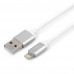 Кабель USB 2.0 A(m) --> Lightning  1м Cablexpert <CC-S-APUSB01W-1M> серия Silver, белый