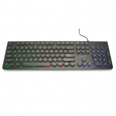 Клавиатура Gembird KB-240L USB, черная, 104 клавиши, подсветка Rainbow, кабель 1.5м