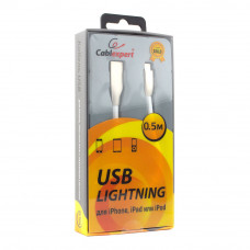 Кабель USB 2.0 A(m) --> Lightning  0.5м Cablexpert <CC-G-APUSB01W-0.5M> серия Gold, белый