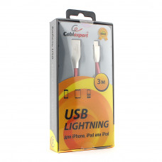 Кабель USB 2.0 A(m) --> Lightning 3м Cablexpert <CC-G-APUSB01R-3M> серия Gold, красный