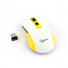 Мышь Gembird MUSW-221-Y, беспр., опт., белый/жёлтый
