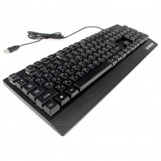 Клавиатура Гарнизон GK-210G, USB, черный, 104 клавиши, подсветка Rainbow, кабель 1.5м