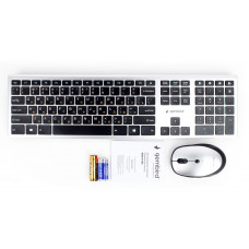 Клавиатура+мышь Gembird KBS-8100 беспр. slim, BT 3.0, серебро, 109кл, 1600DPI