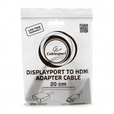 Переходник DisplayPort(m) --> HDMI(f) Cablexpert A-DPM-HDMIF-002-W, 20M/19F белый